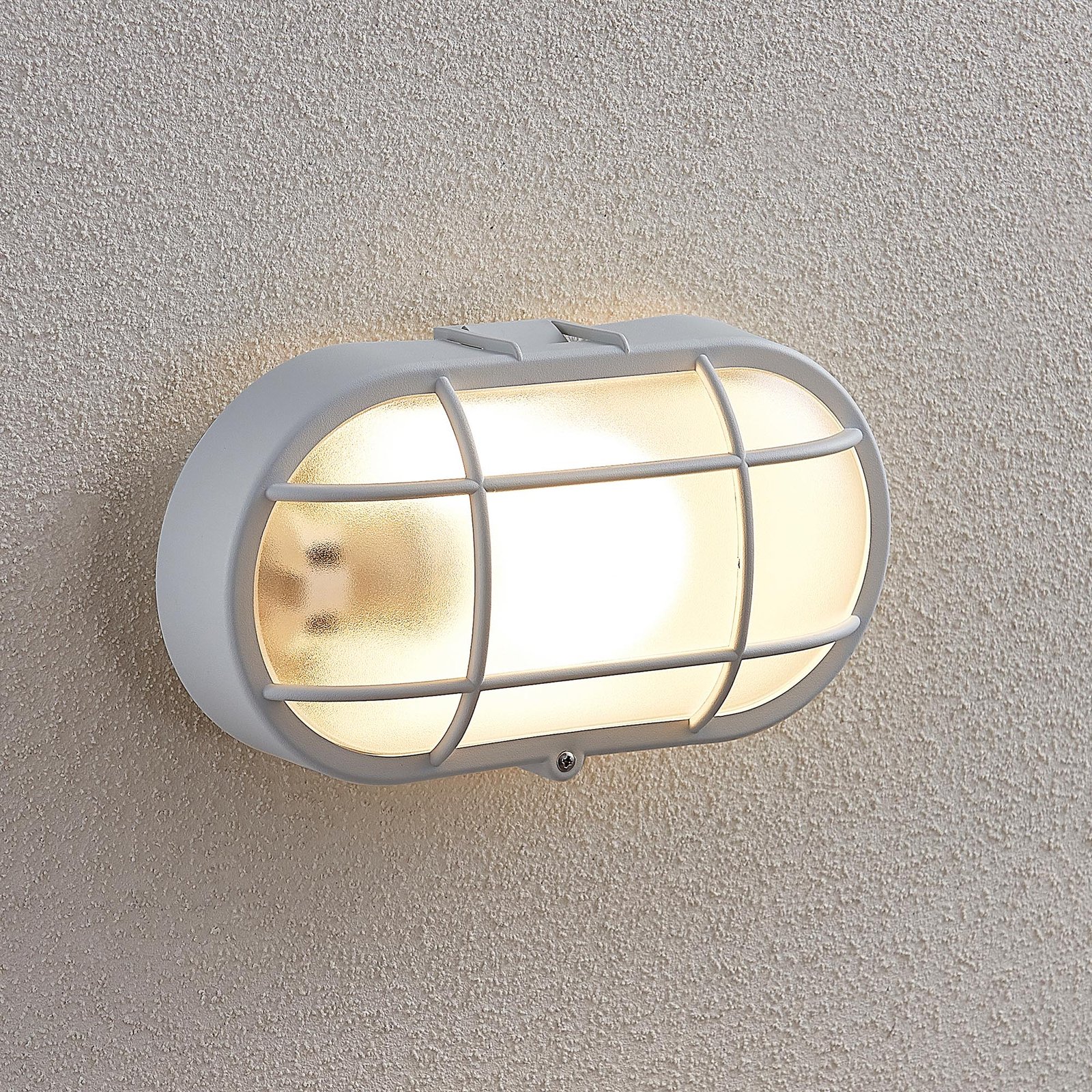 Lindby LED outdoor wall light Alisha, white, plastic, IP54