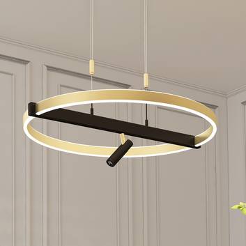 Lucande Matwei LED sospensione, circolare, ottone