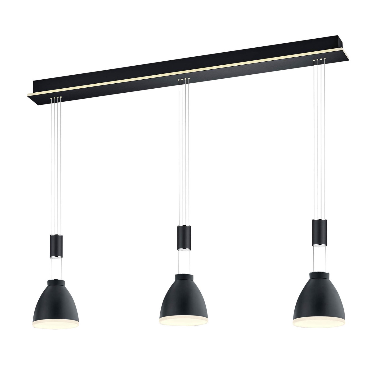 LED hanglamp Leni, 3-lamp, zwart