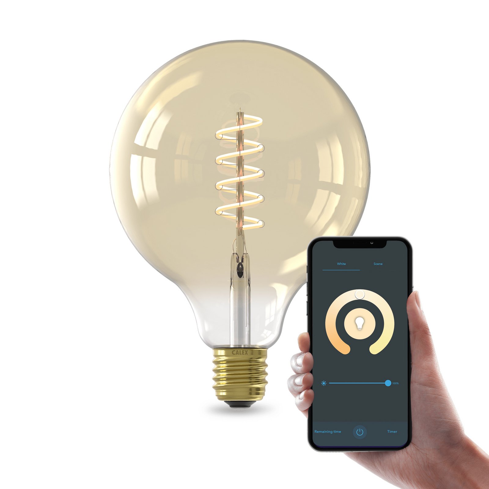 Calex Smart LED E27 7W G125 1800 - 3000 K Filament 2-pack