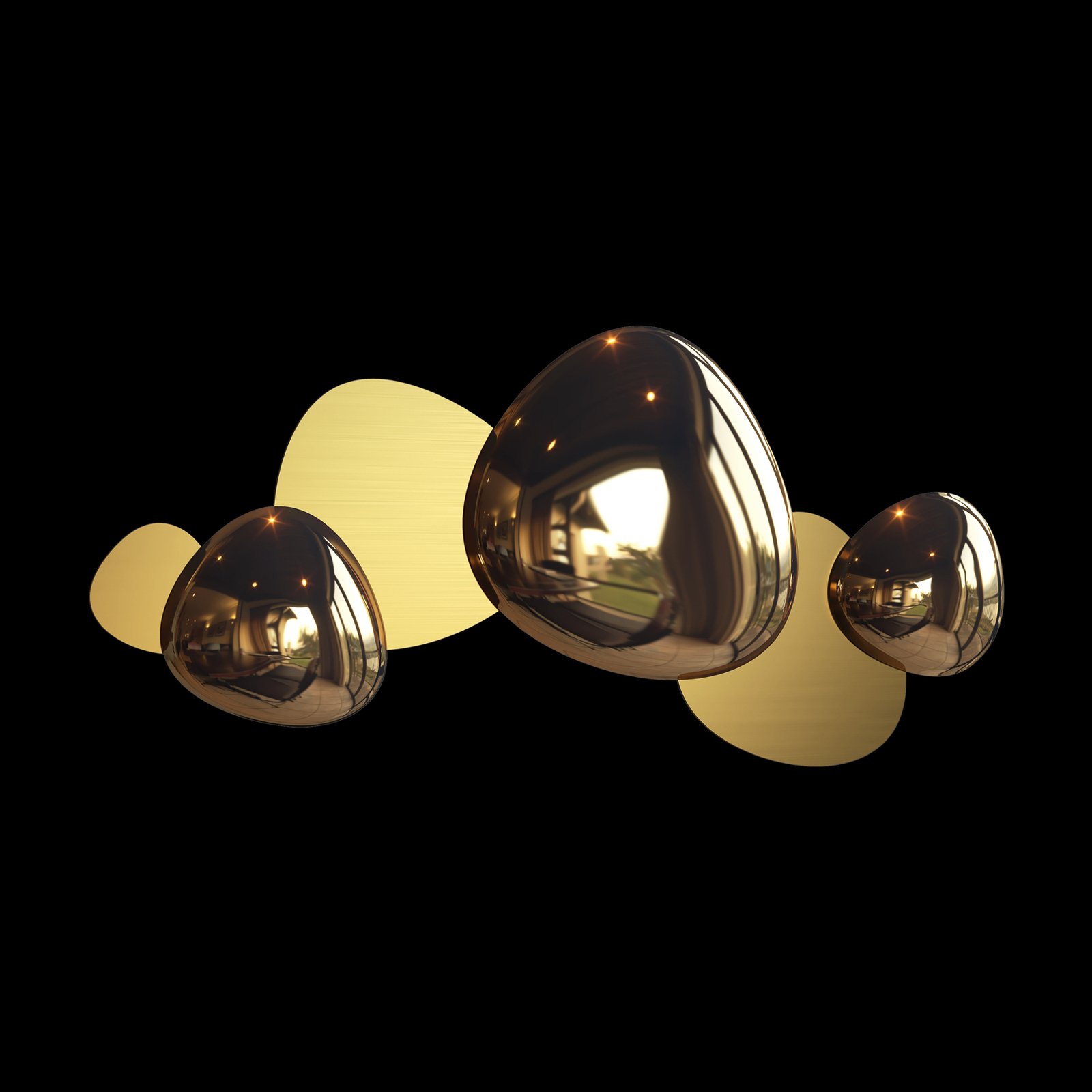 Maytoni Jack-stone LED wandlamp, 79 cm, goud