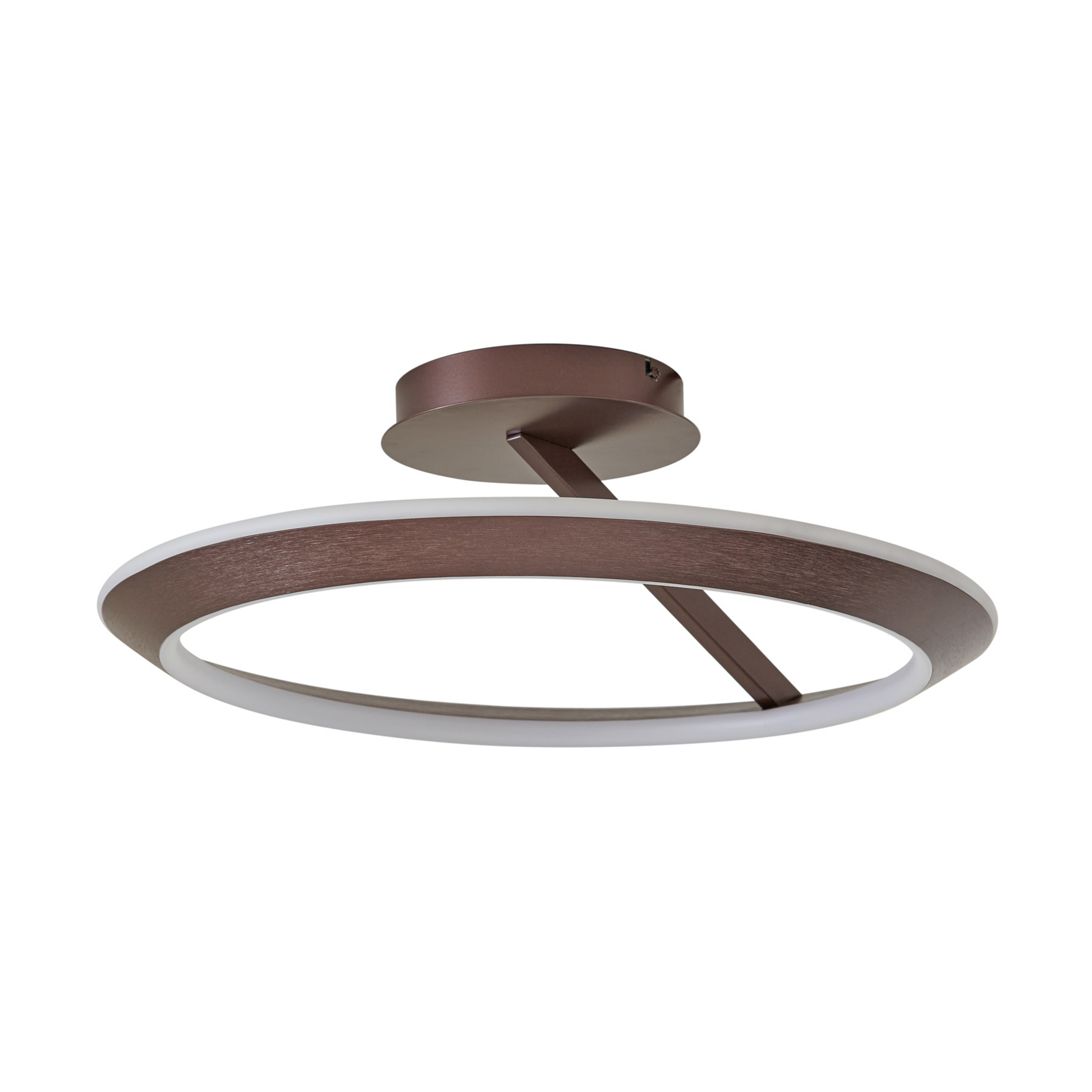 Plafonnier LED Eldra Ø 55 cm CCT marron - Lucande