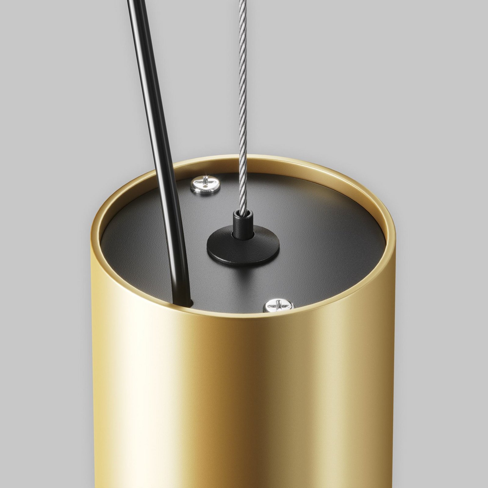 Maytoni Efir LED pendant light, gold matt, Ø 7.5cm, 15 W, 38°