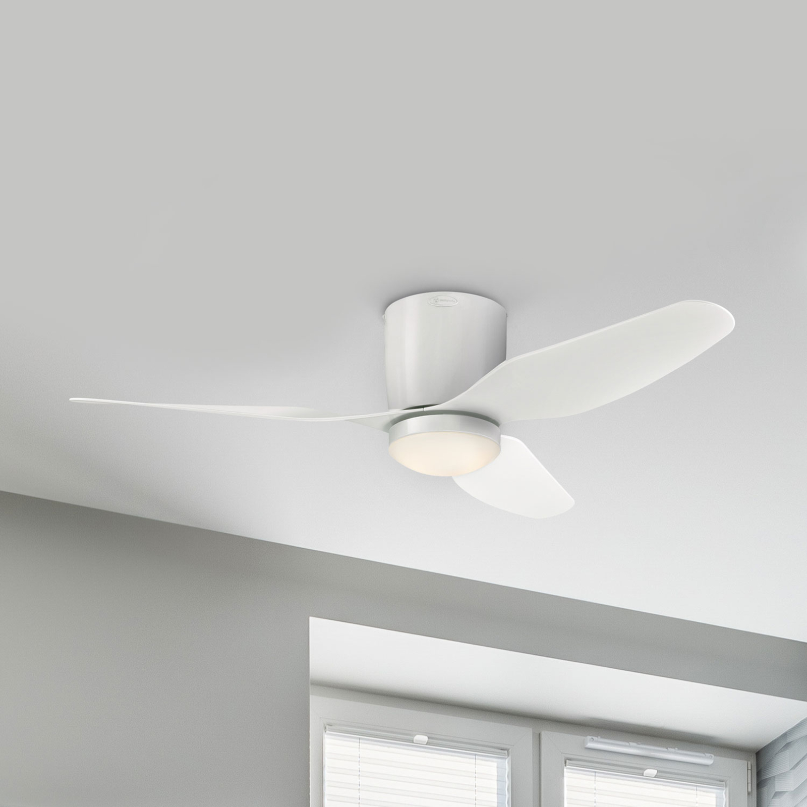Westinghouse Lighting Carla 117 cm White Indoor Ceiling Fan with Light and Remote Control Dimmable LED Light Fixture with Opal Frosted Glass 