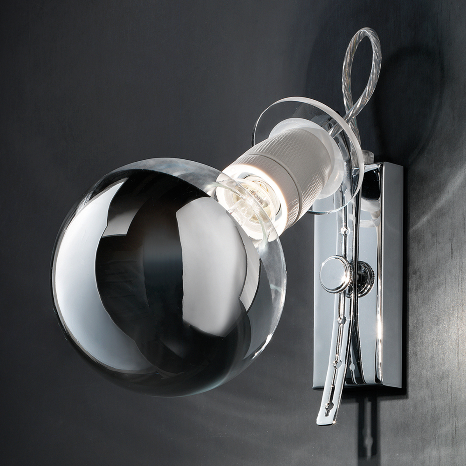 BRAGA Orchestra 2 wall light with a smart design, for Living / Dining Room, metal, E27, 100 W, energy efficiency: A++, W: 12 cm