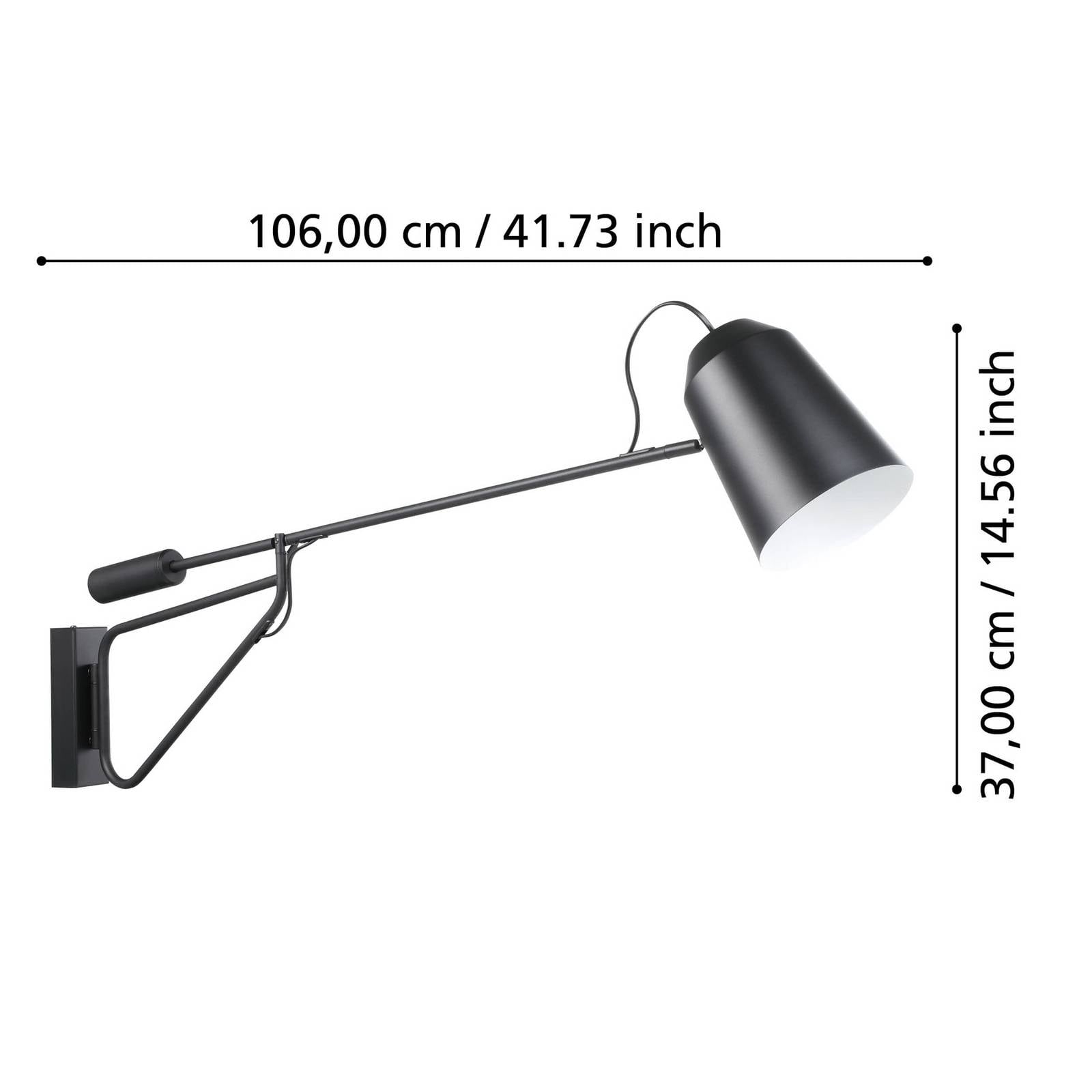  Eglo Wandleuchte Loreto 1 Mit Langem Arm Und Stecker 