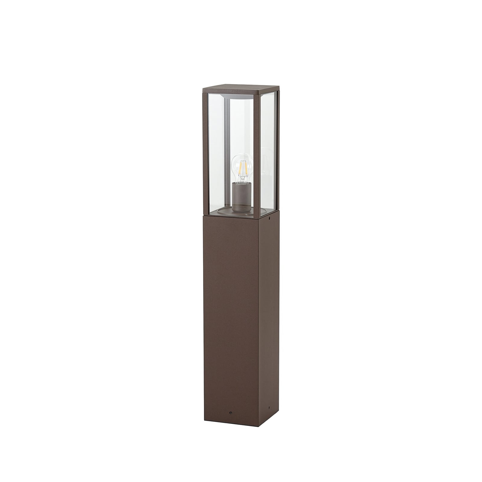 Lampione Peldar, ruggine/trasparente, altezza 80 cm - Lindby Lampione Peldar, ruggine/trasparente, altezza 80 cm - Lindby