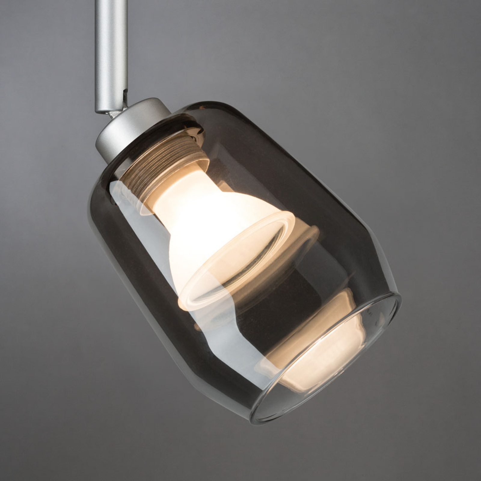 Paulmann Vento lampshade, smoke grey, Ø 8 cm, glass