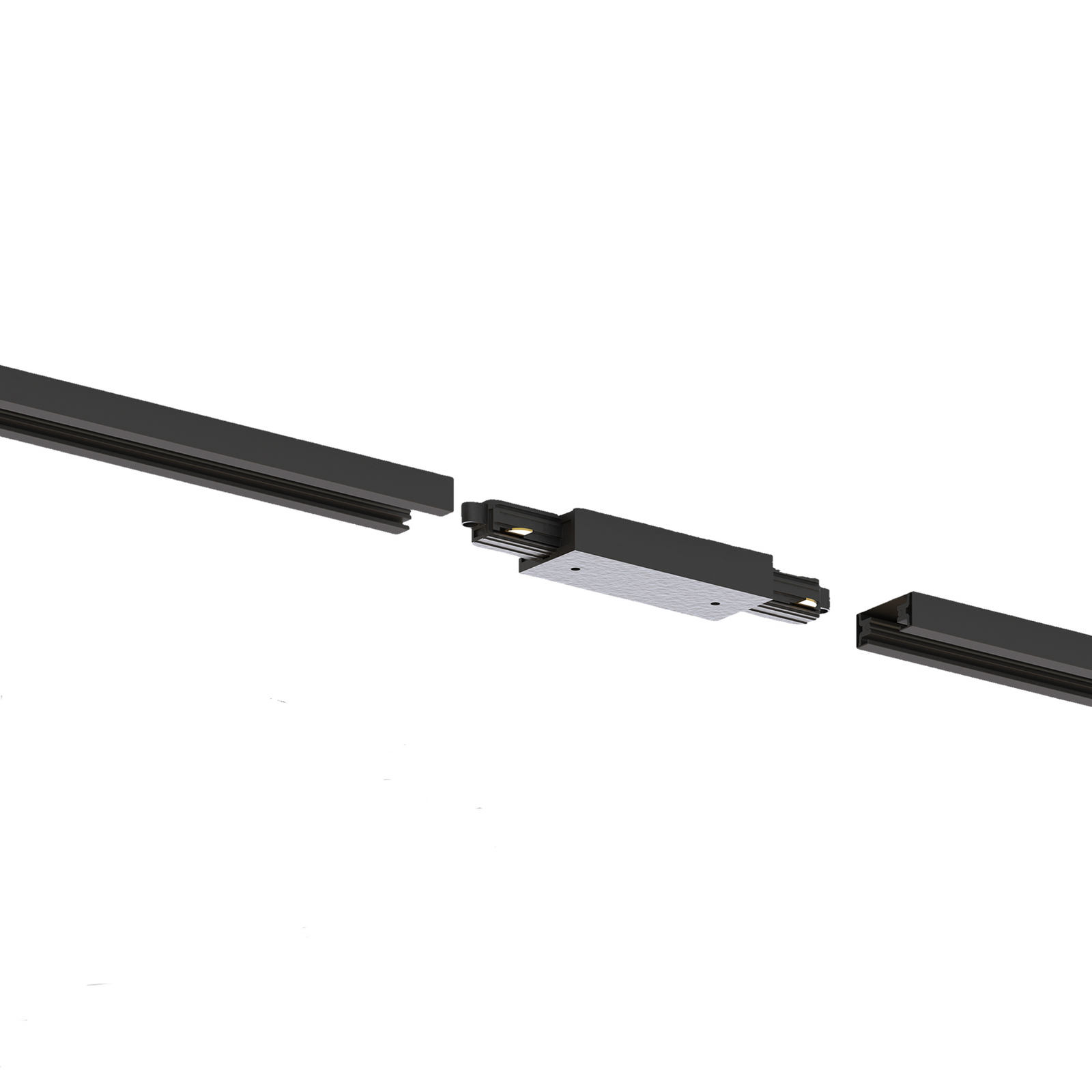 Calex Schienenset, 4 GU10-Spots, schwarz, Länge 2 m, Metall