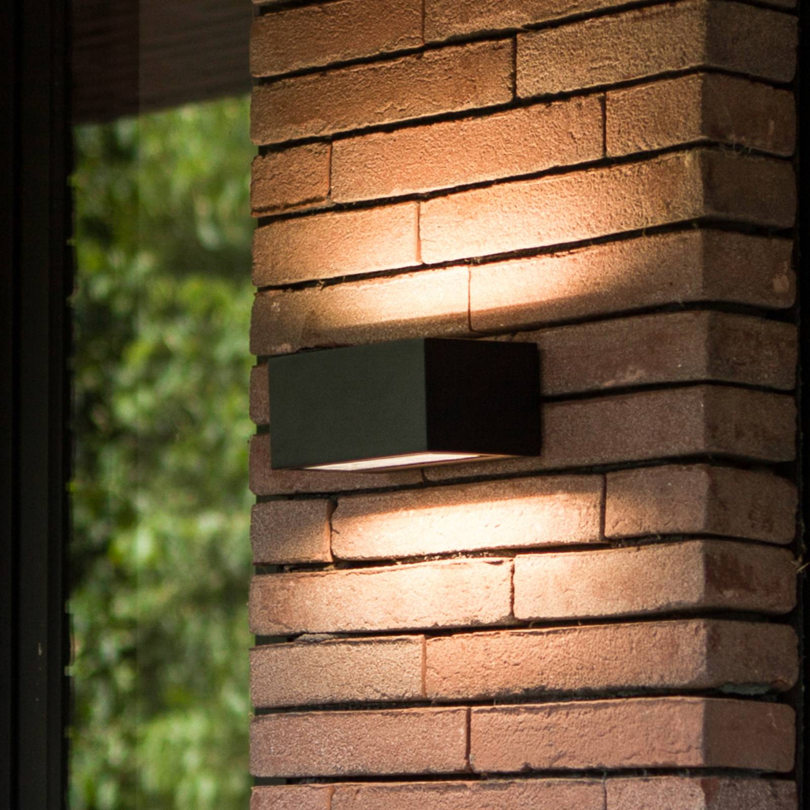 Lutec Gemini Led Outdoor Wall Light, Black, 14 Cm, Ip54, Up/Down