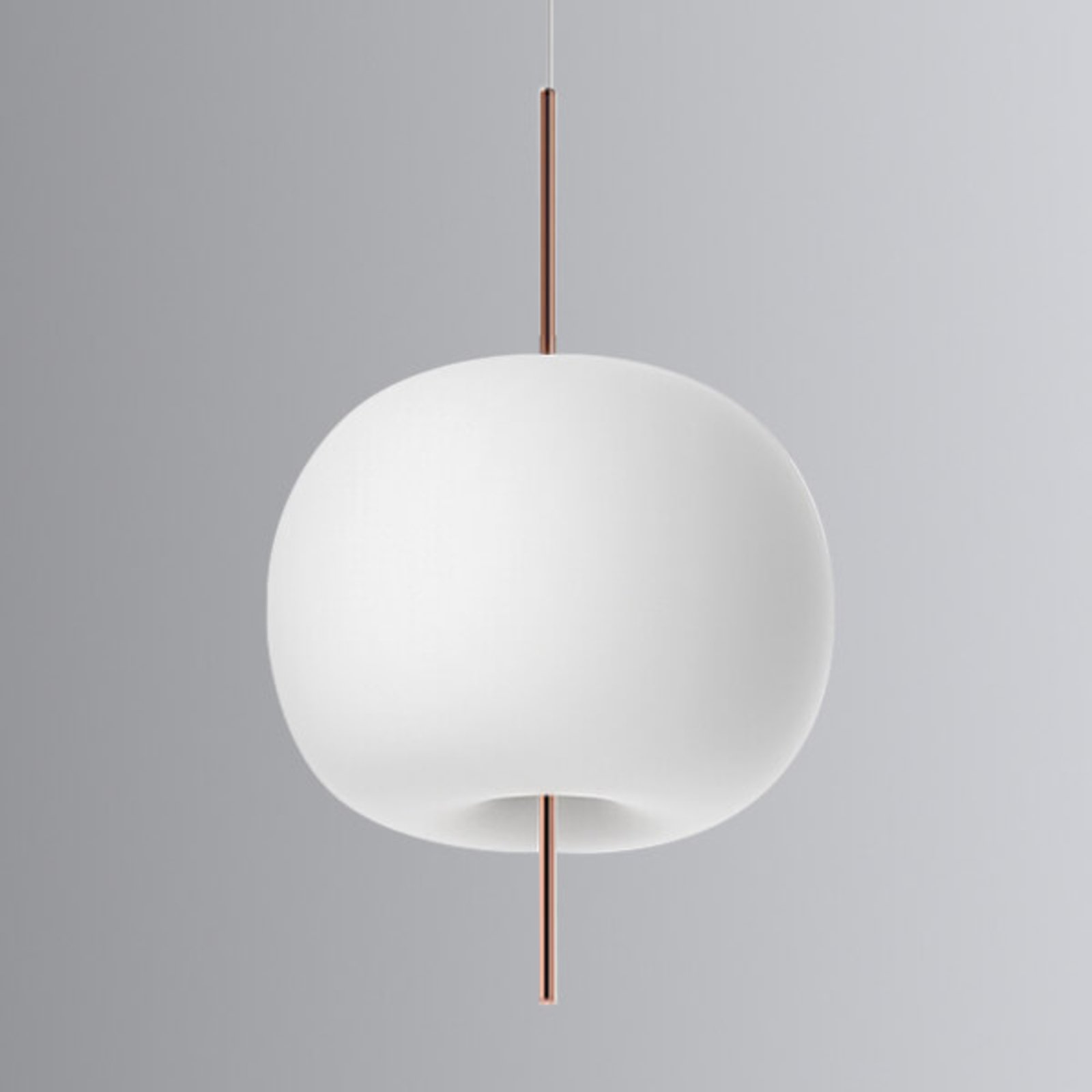 Kundalini Kushi - LED hanging light copper 33 cm, for Living / Dining Room, metal, glass, 20 W, energy efficiency: A+, H: 56 cm