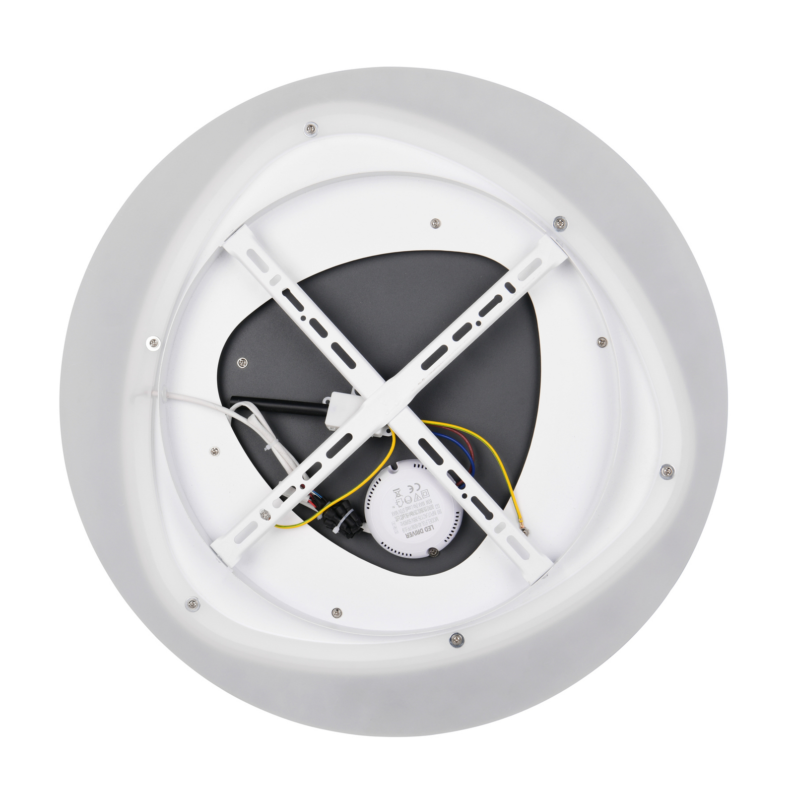 Plafoniera LED Zilo, bianco/nero, metallo, telecomando Plafoniera LED Zilo, bianco/nero, metallo, telecomando