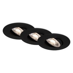 Foco LED 7602 3 ud IP65 3.000 K negro