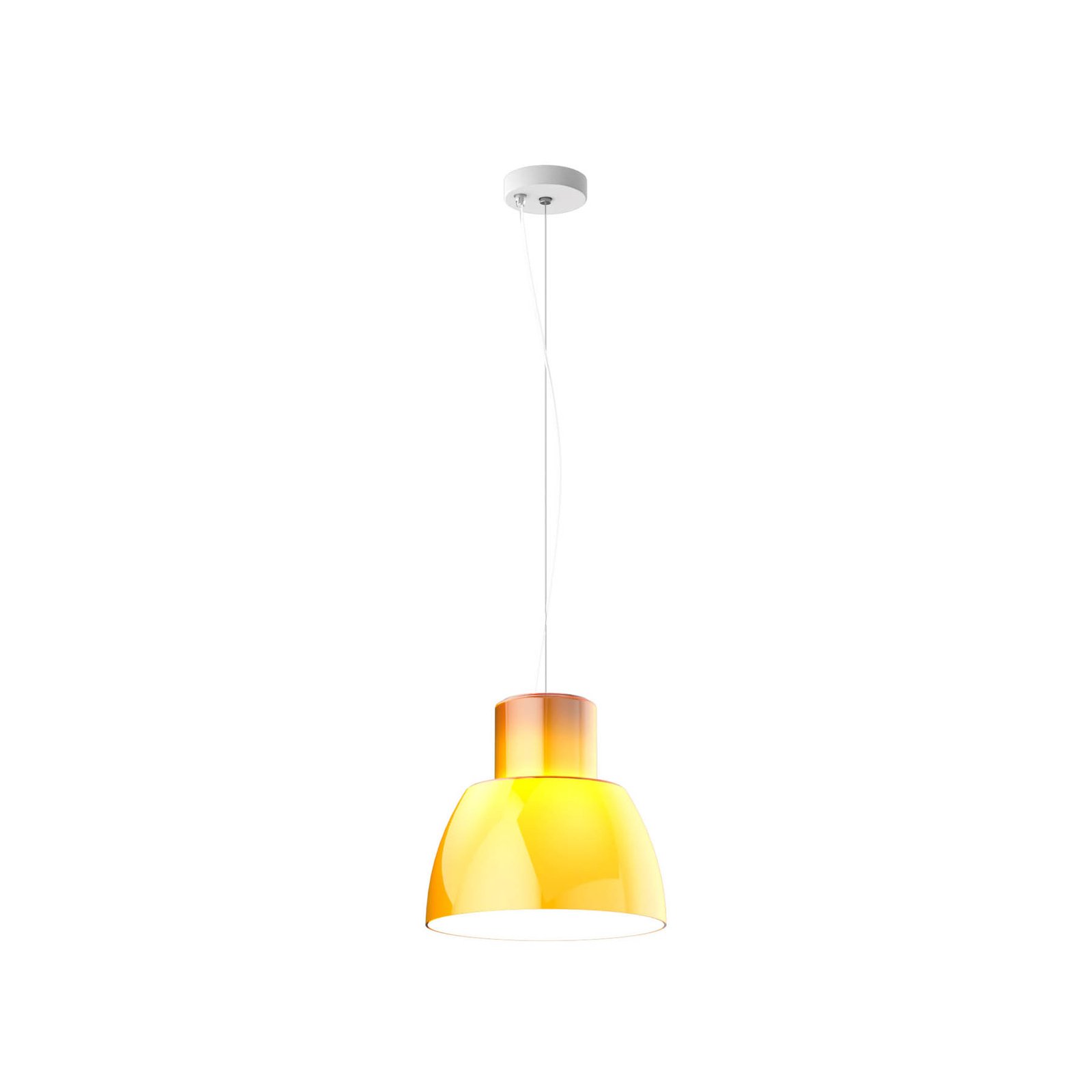 Nemo Suspension Lorosae, jaune, Ø 30 cm, verre, E27