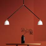 Neoretro hanglamp, 2-lamps, zwart/melkachtig, gewrichten