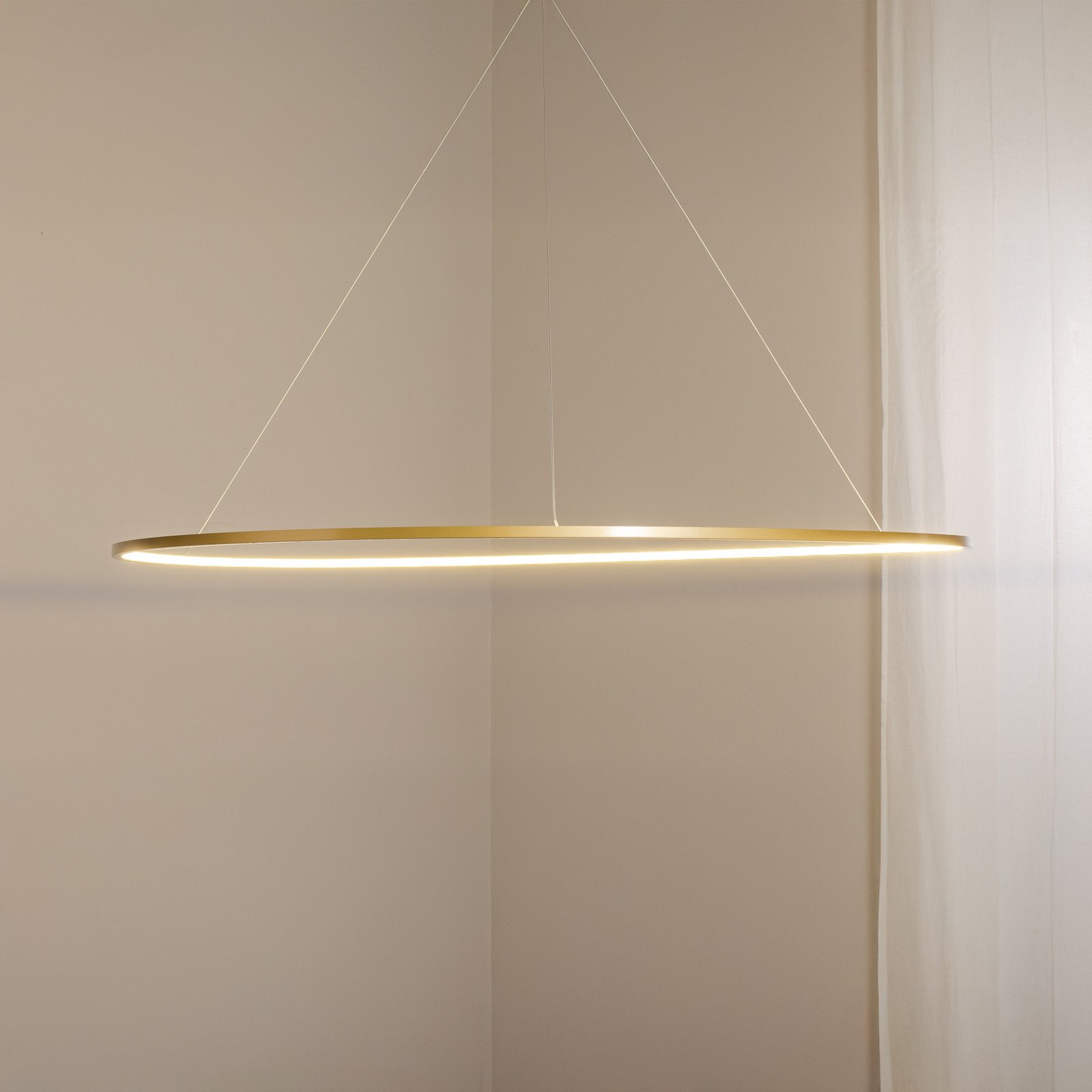 Milagro Lighting Lampă suspendată LED Saturno Ø 120 cm auriu 1 bec 4.000 K - Camera de zi / sufragerie - Modern - Aluminiu