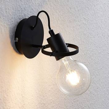 Lindby Mirtel lampa ścienna w kolorze czarnym