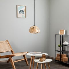 Lámpara colgante Lindby Ilajus, Ø 30 cm, bambú, E27