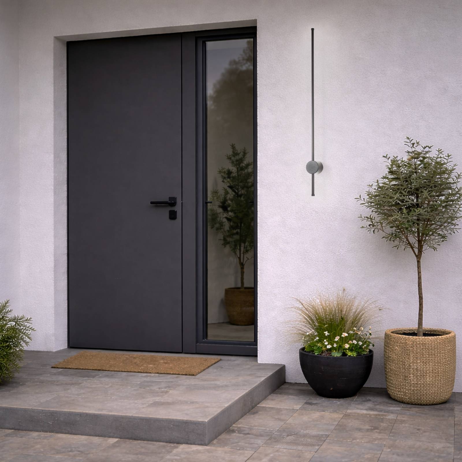 LED-Wandleuchte Orla M, schwarz, Aluminium, Höhe 97 cm günstig online kaufen