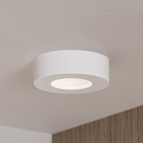 Prios Edwina LED-taklampa, IP44, CCT, vit