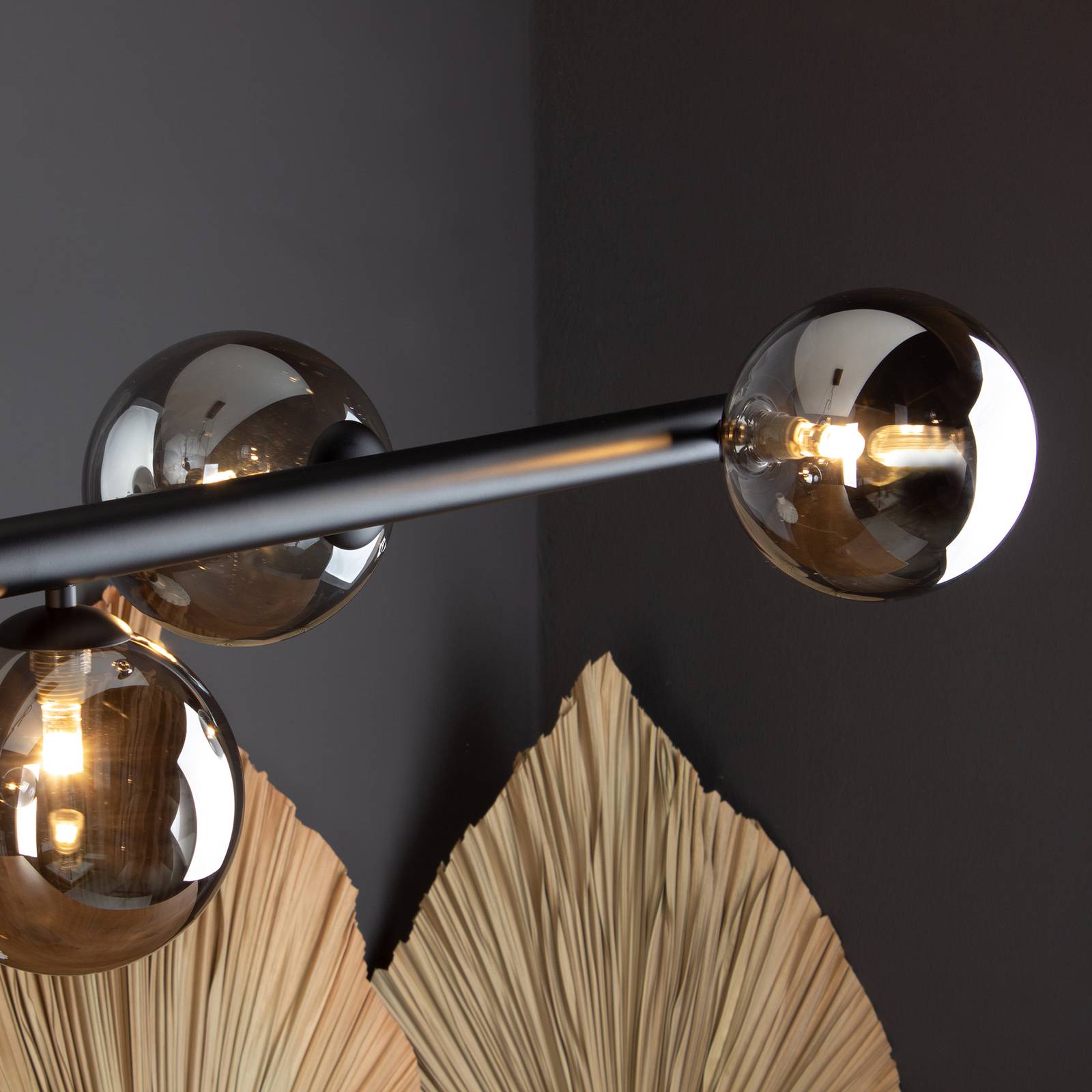 Lampa wisząca Neptun pozioma 6-pkt. czarna