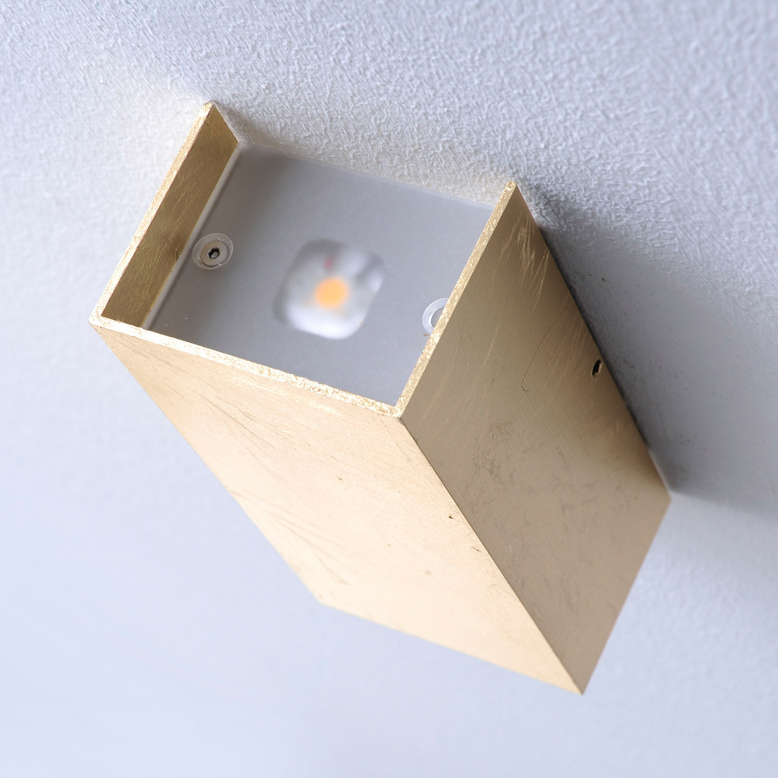 Antiquegold coloured Mira LED wall light Lights.co.uk