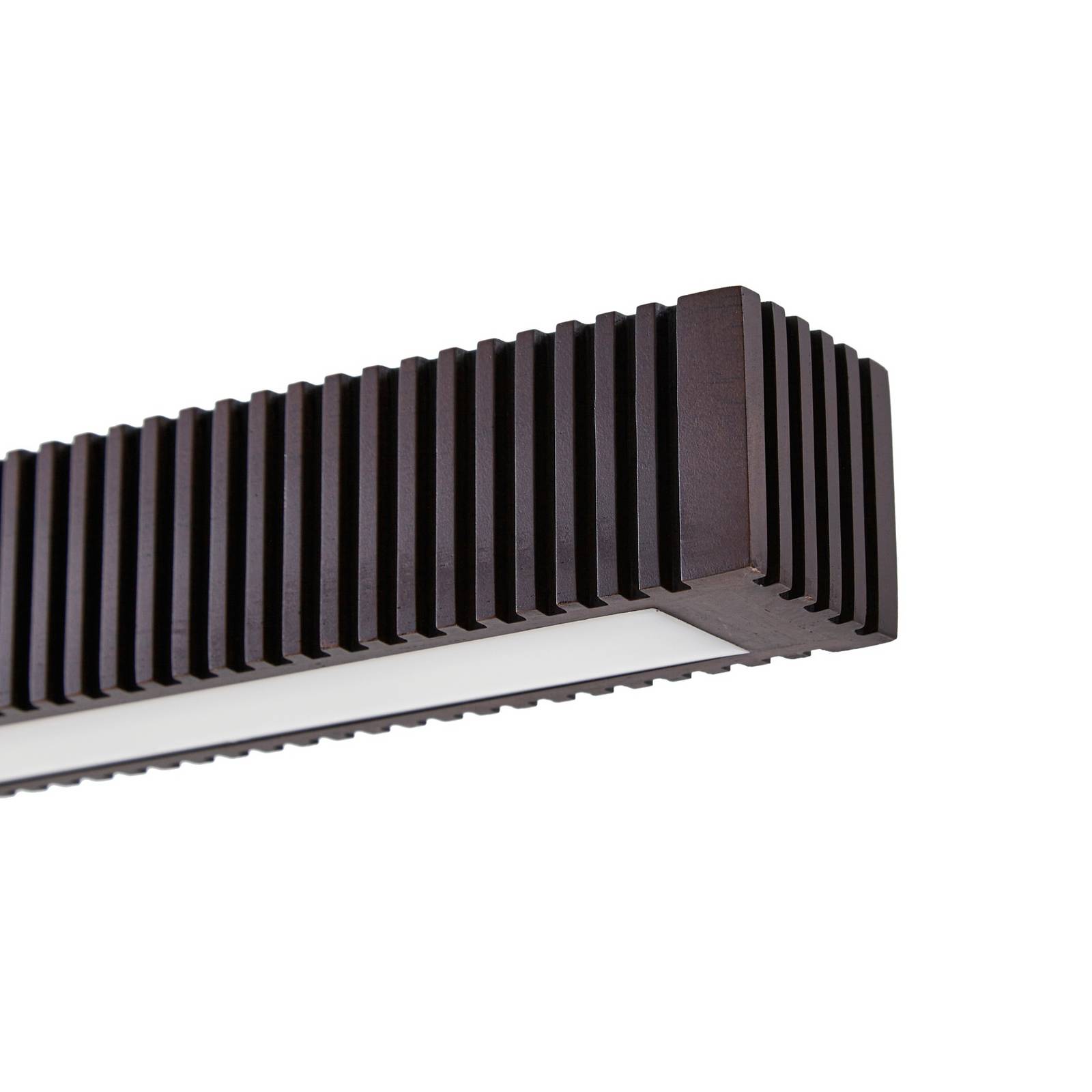 Lucande Żyrandol LED Emara, drewno ciemne, dąb, CCT