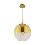 Candeeiro de suspensão Maytoni Fermi, luz única, dourado, Ø 30cm