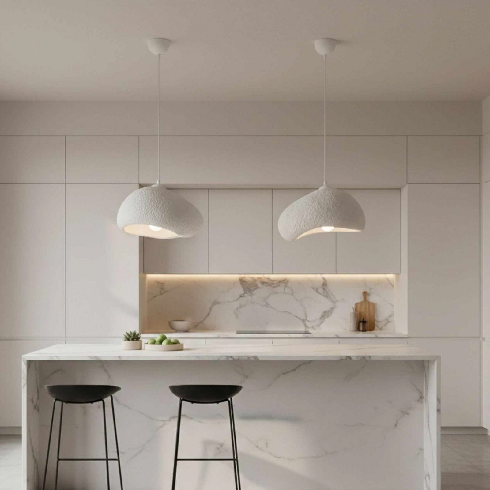 Loval pendant light, white, 32 x 27 cm, fibreglass, E27 Loval pendant light, white, 32 x 27 cm, fibreglass, E27