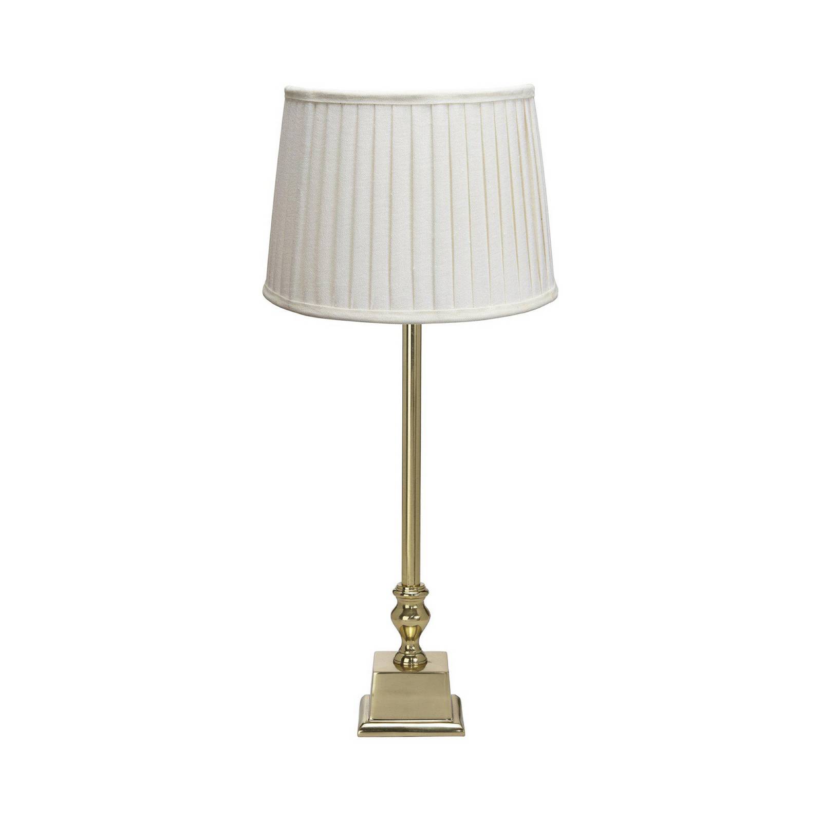 PR Home lampa stołowa Linné Sofia Plissé 51 cm biały/złoty len