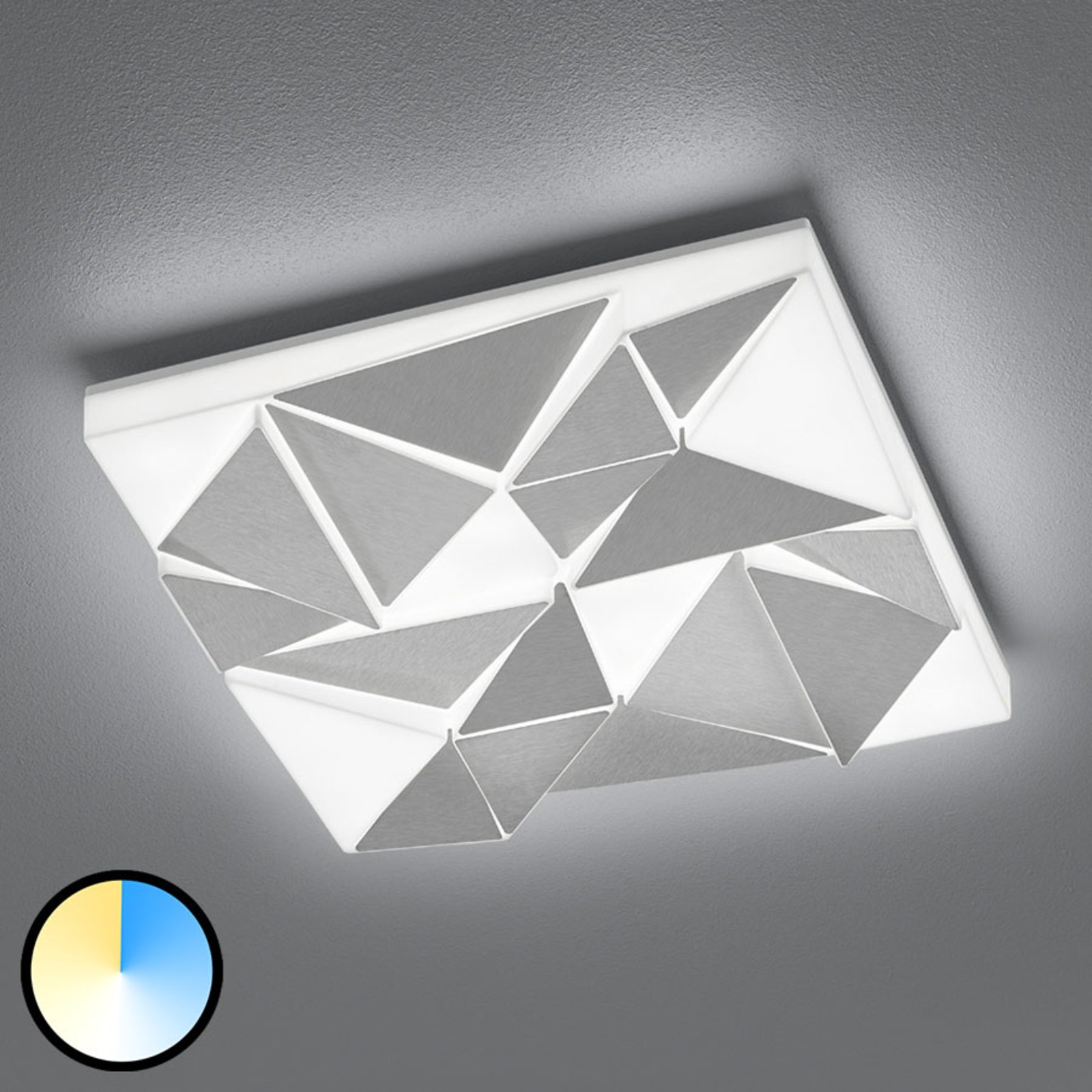 Trio Lighting Trinity LED ceiling light, 40 x cm, for Living / Dining Room, aluminium, plastic, 24 W, energy efficiency: A+, L: 40 cm, W: 40 cm, H: 7 cm