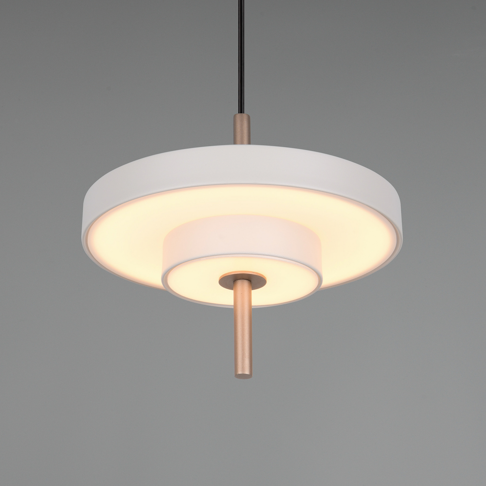 LED hanglamp Keaton, lichtgrijs, Ø 20 cm, metaal, CCT LED hanglamp Keaton, lichtgrijs, Ø 20 cm, metaal, CCT