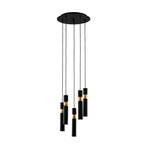 Alas pendant light, 5-bulb, black, metal, GU10