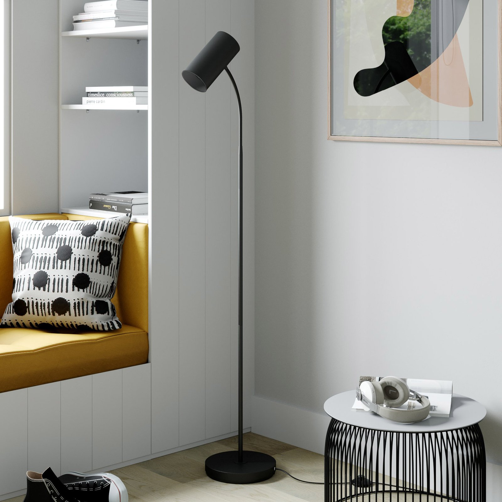 Stojacia lampa Karoli Black - Lindby