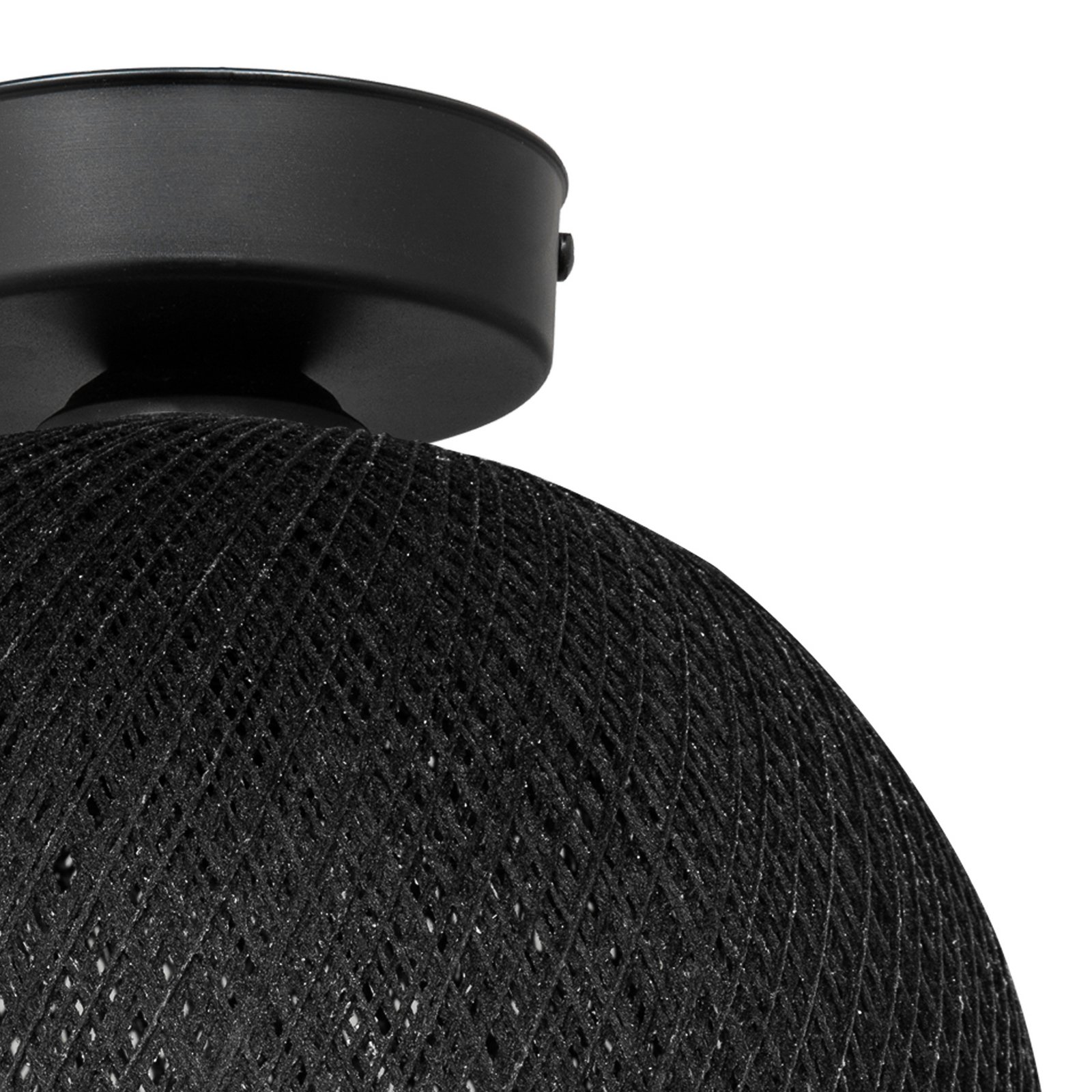 Deckenleuchte Yumak, schwarz, Ø 26 cm, Seil, 1-flammig Deckenleuchte Yumak, schwarz, Ø 26 cm, Seil, 1-flammig