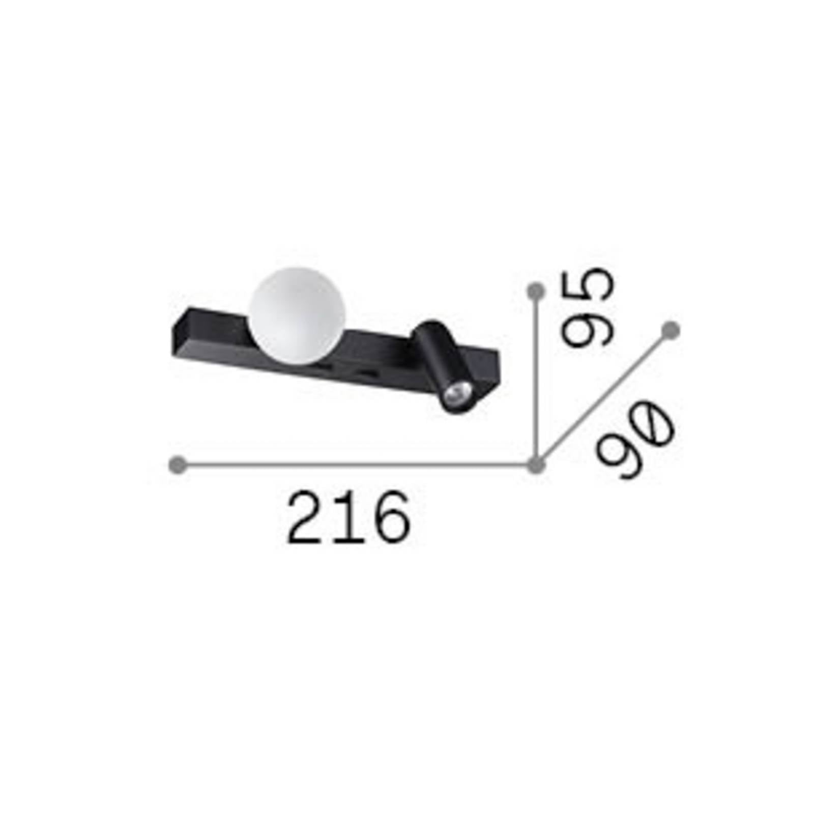 Applique murale LED IDEAL LUX Binomio, finition laiton, largeur 22 cm, à 2