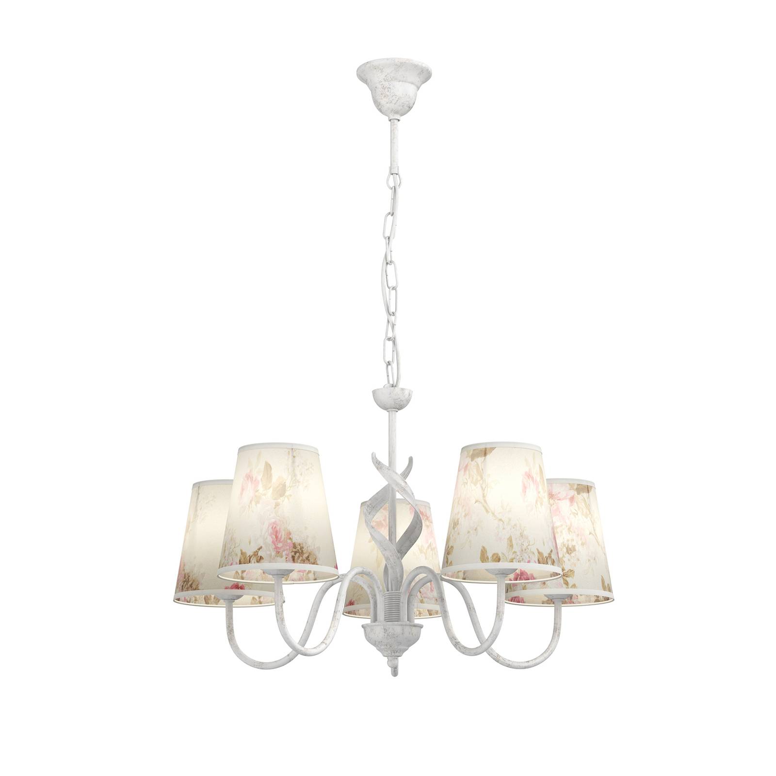 Suspension Sara abat-jour tissu décor floral 5l