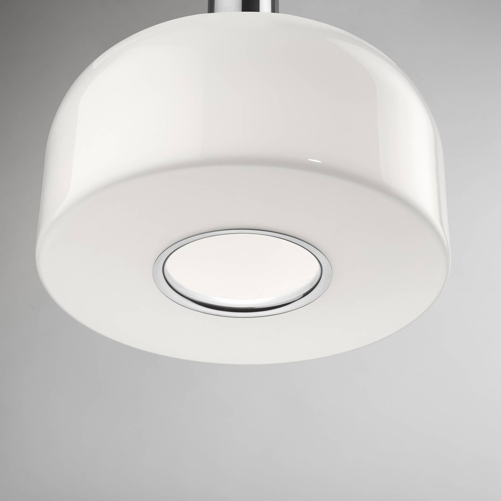 Lampa wisząca Flos Bellhop Glass S1, kolor aluminium, szkło, Ø 33 cm