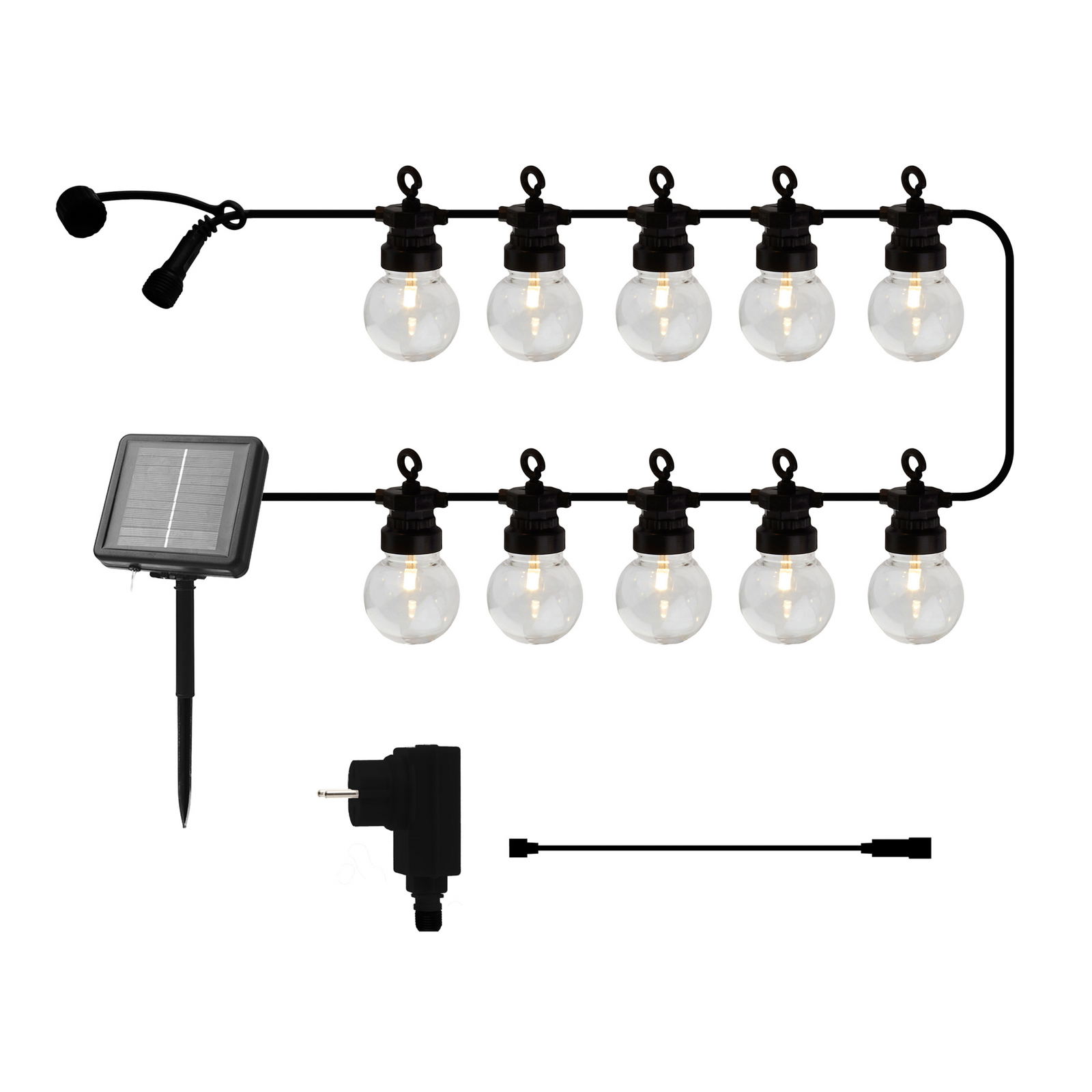 Σειρά φωτιστικών LED Lucas Start-Set διαφανής, 10 λαμπτήρες, ηλιακή Σειρά φωτιστικών LED Lucas Start-Set διαφανής, 10 λαμπτήρες, ηλιακή