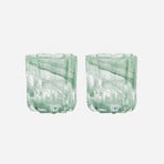 HDCurl Tealight Holder, Green, Glass, Set of 2 - House Doctor