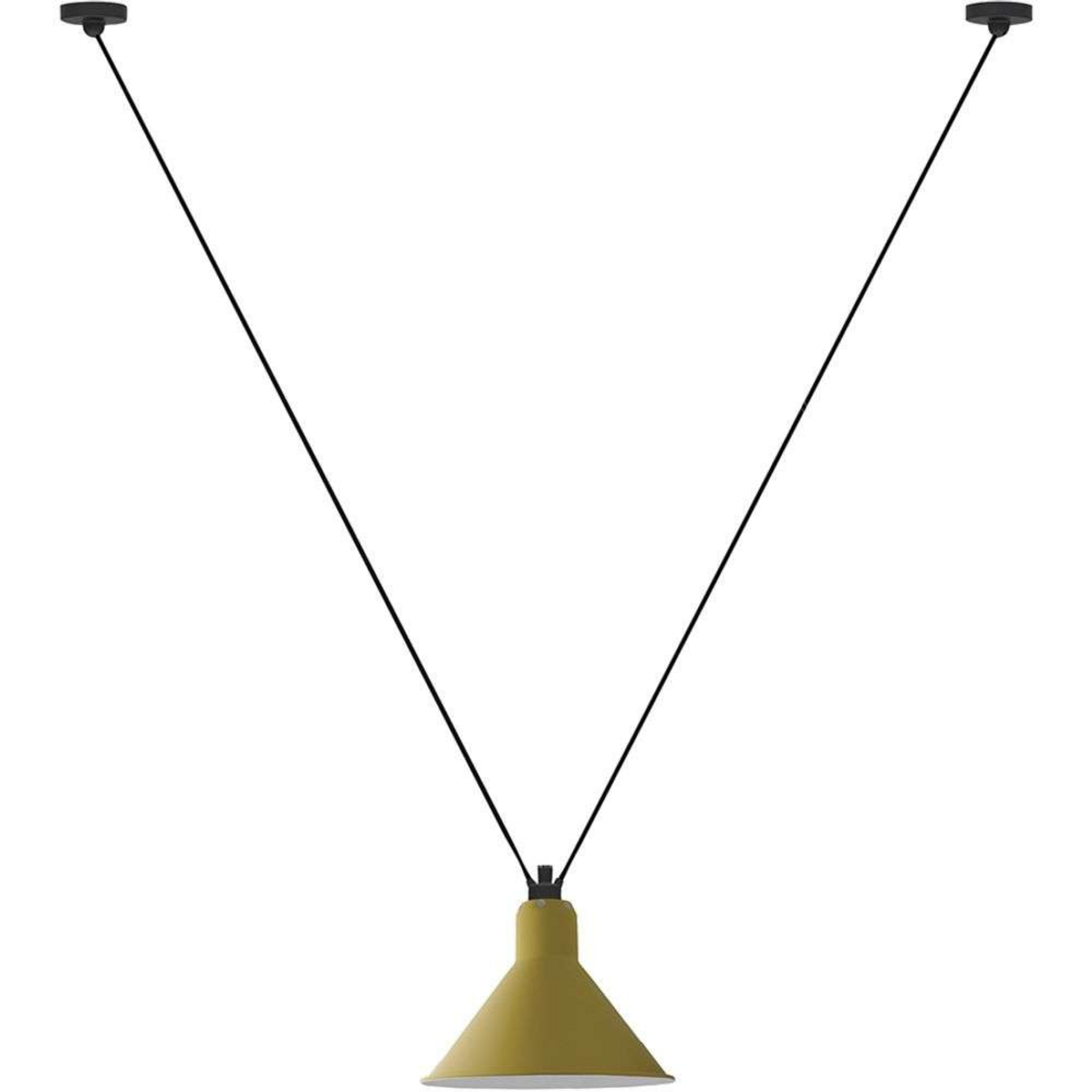 323 L Lampada a Sospensione Conico Giallo - Lampe Gras