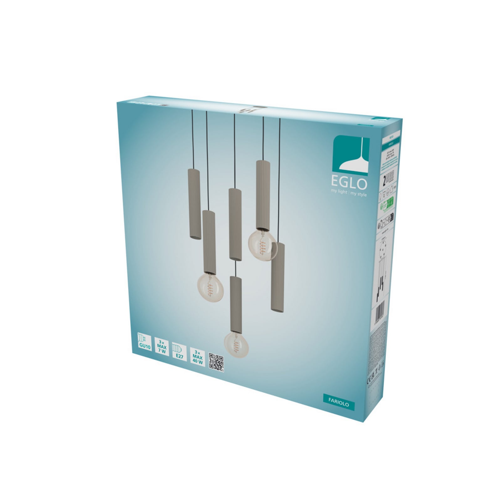 EGLO hanglamp FARIOLO, beige, Ø 48 cm, 6-lamps, metaal