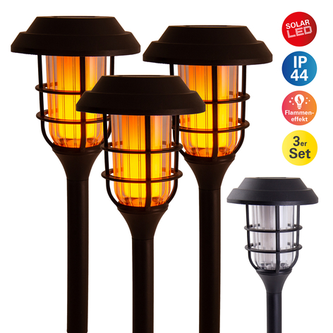 LED-Deko-Solarleuchte 5264303 mit Erdspieß 3er-Set