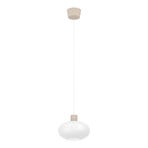Suspension Dasmina, Ø 25 cm, blanc/sable, verre, E27