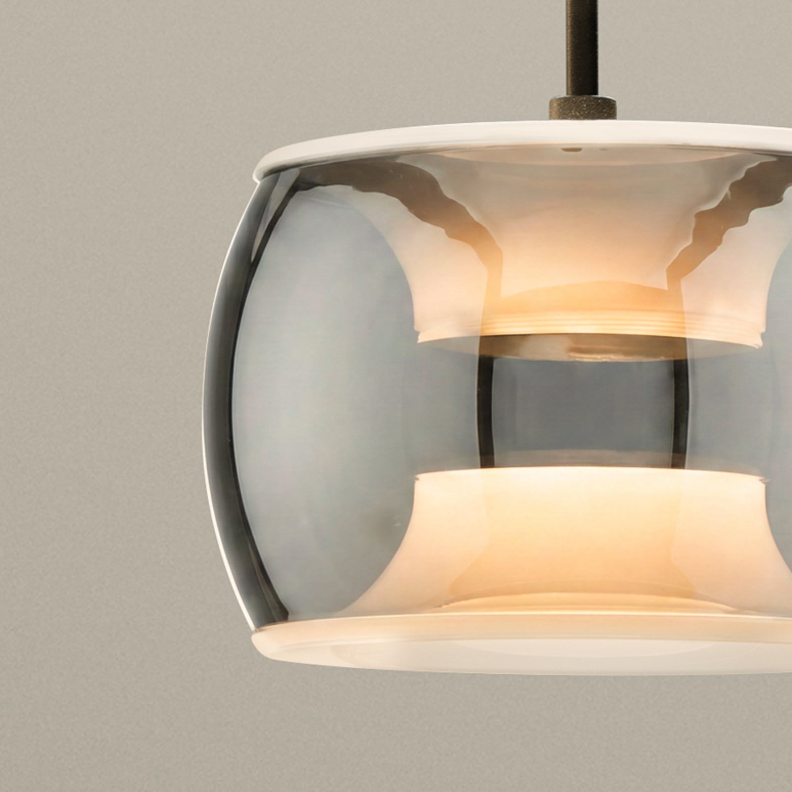 LED-Hängelampe Valen, sandgrau, Ø 15 cm, Metall, CCT