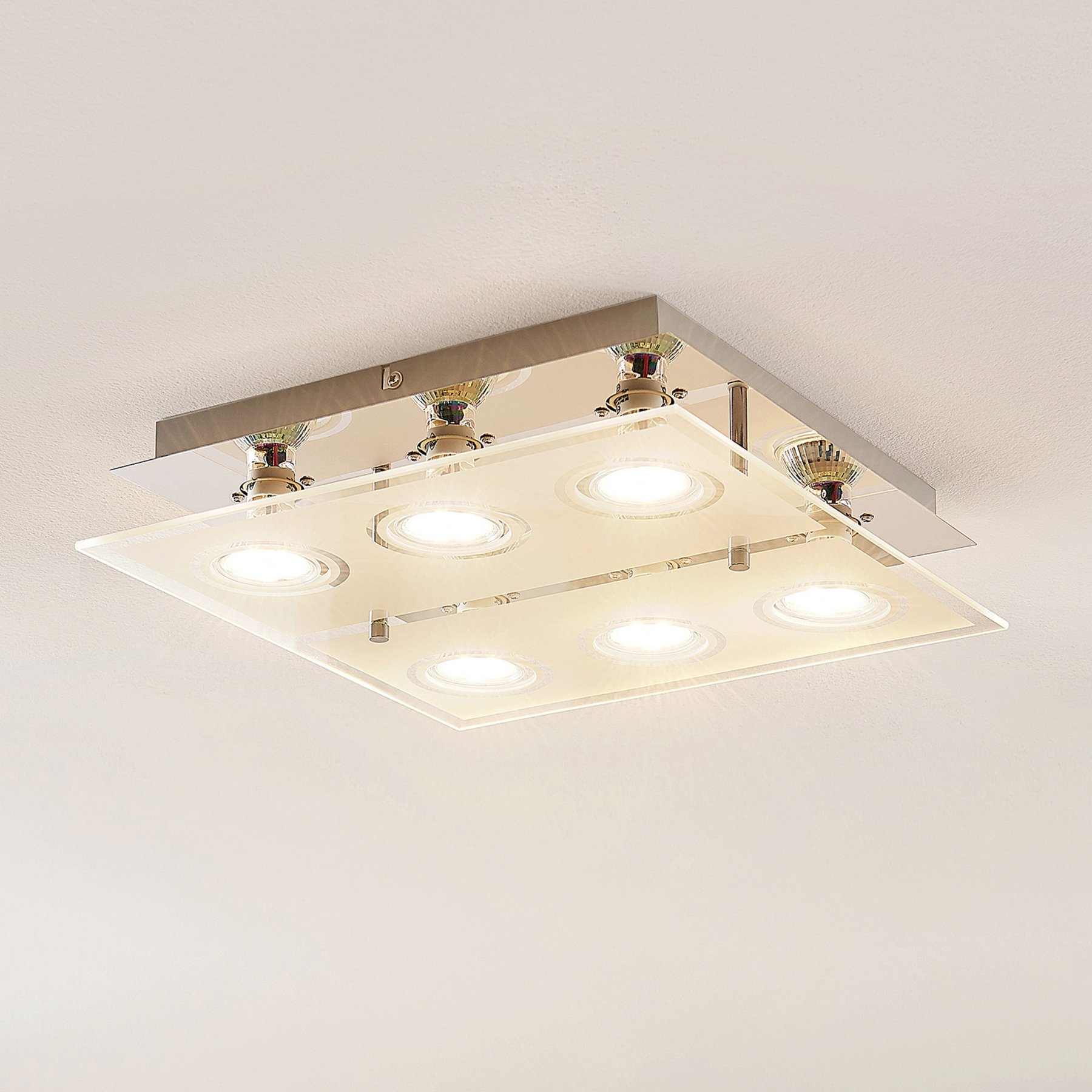 ELC Tahyla LED plafondlamp, GU10, glas, 32 cm