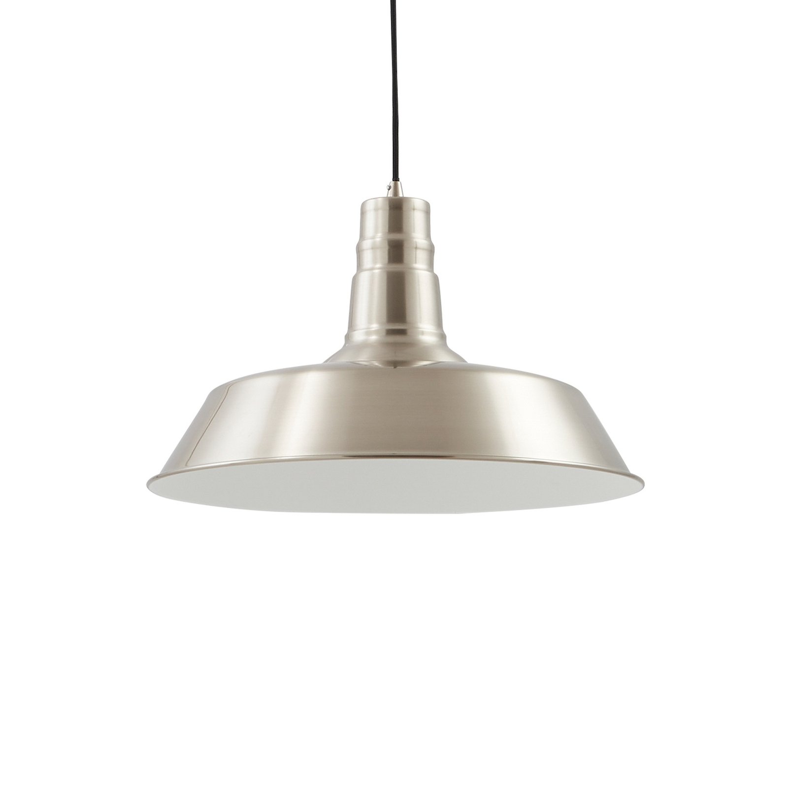 Lampada a sospensione Lindby Laylan, nichel/bianco, Ø 46 cm, metallo