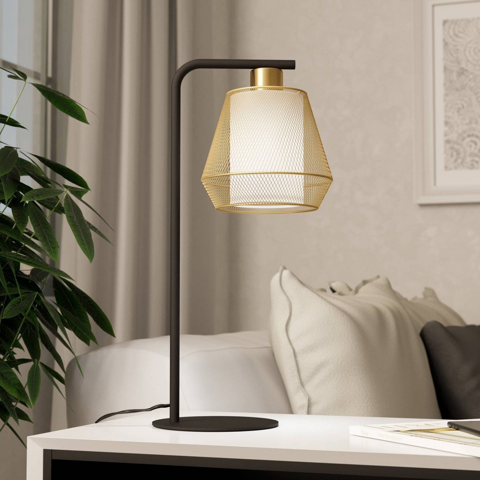 EGLO Lampă de masă Ciudadela negru/aur - Camera de zi / sufragerie - Modern - Metal