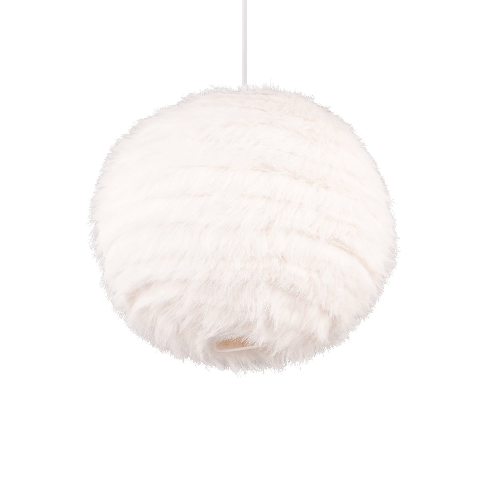 Lámpara colgante Furry, Ø 35 cm, color arena, felpa sintética