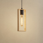 Suspension Littleton, noire/marron, à 1 lampe